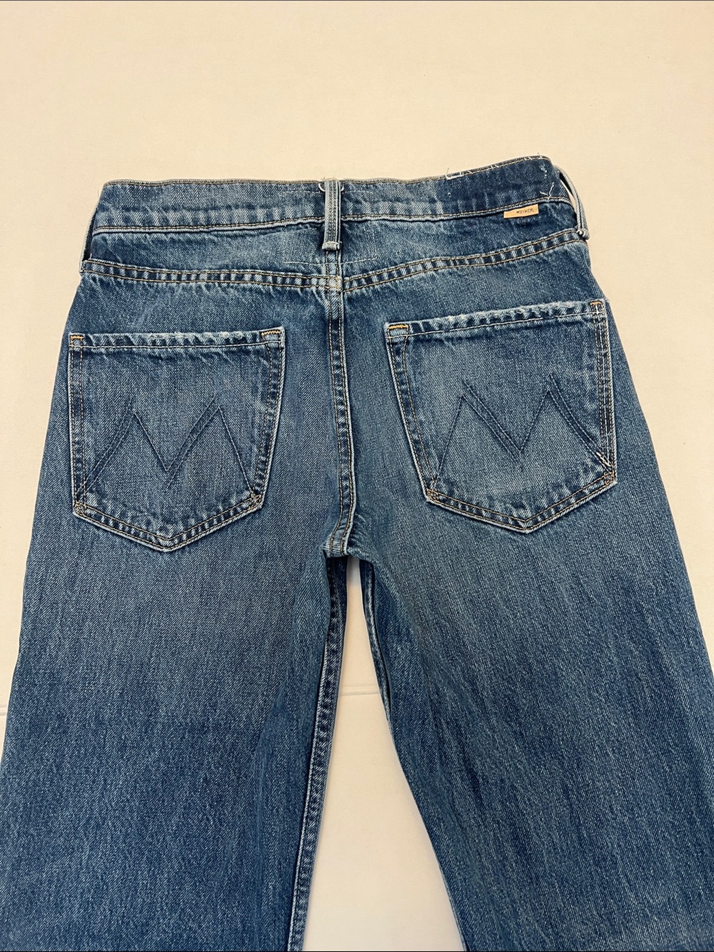 MOTHER Mid Blue Straight Leg Jeans - Picture 5 of 16
